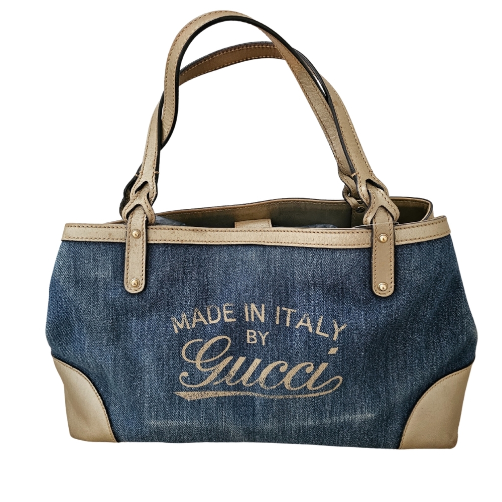 GUCCI                                       Pre-owned Blue Denim Craft Tote Bag